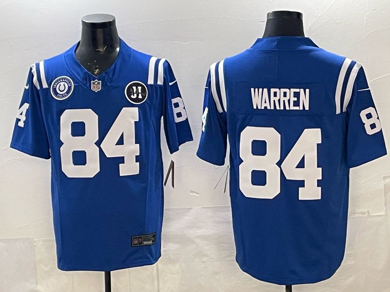 Men 2026 Indianapolis Colts #84 Warren Blue 3th generation Nike Limited NFL Jersey style 02
